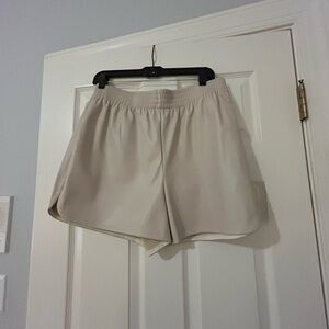 Wishlist faux leather Cream Athletic Shorts Lightweight Comfort